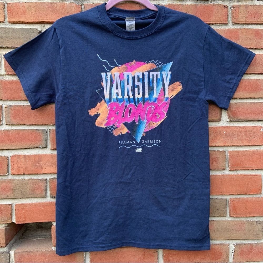 Unisex All Elite Wrestling Varsity Blonds Navy Tee